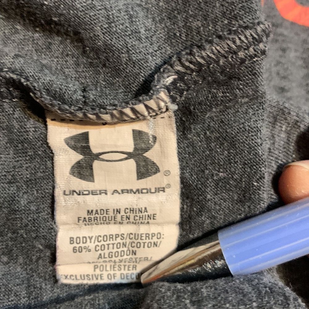 Under Armour Men’s Gray Short Sleeve Logo Heatgear Regular T-Shirt Tee Large - Picture 6 of 6